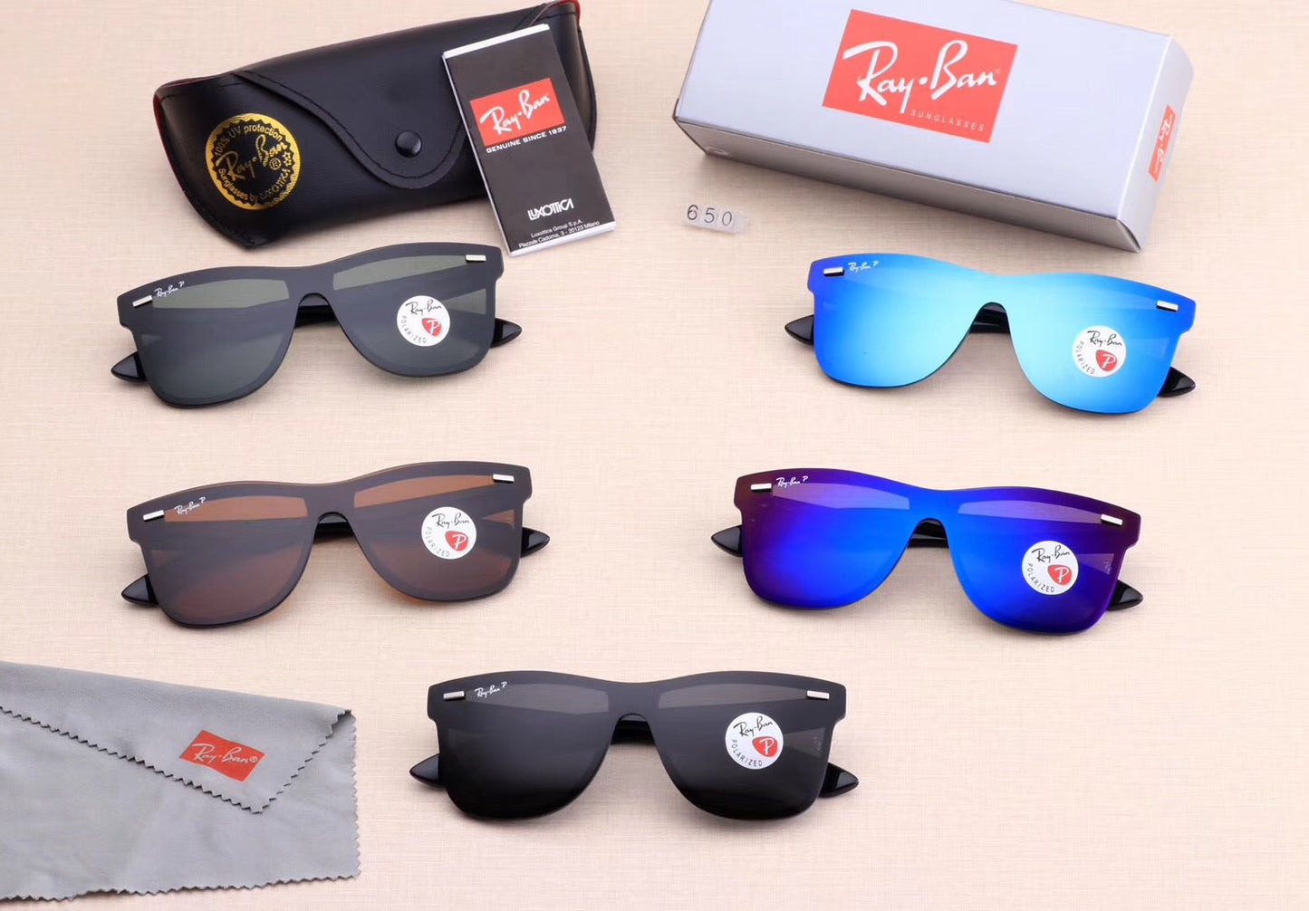 RAY-BAN New Addition Green & Black 650 Wayfarer Sunglass For Unisex