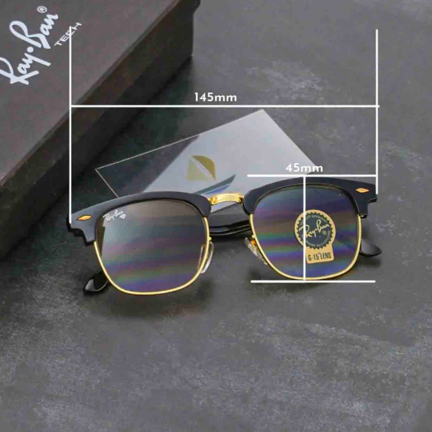 RAY-BAN New Stylish Brown Shaded & Gold 3016 Sunglass For Unisex