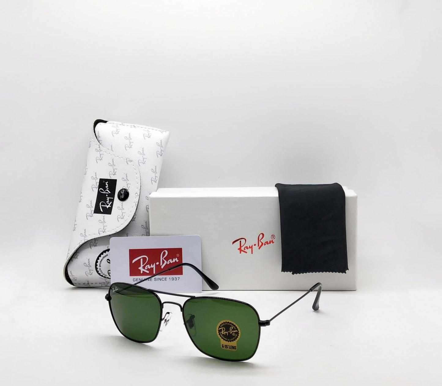 RAY-BAN New Modern Stylish Addition Black & Black 3136 Square Sunglass For Unisex