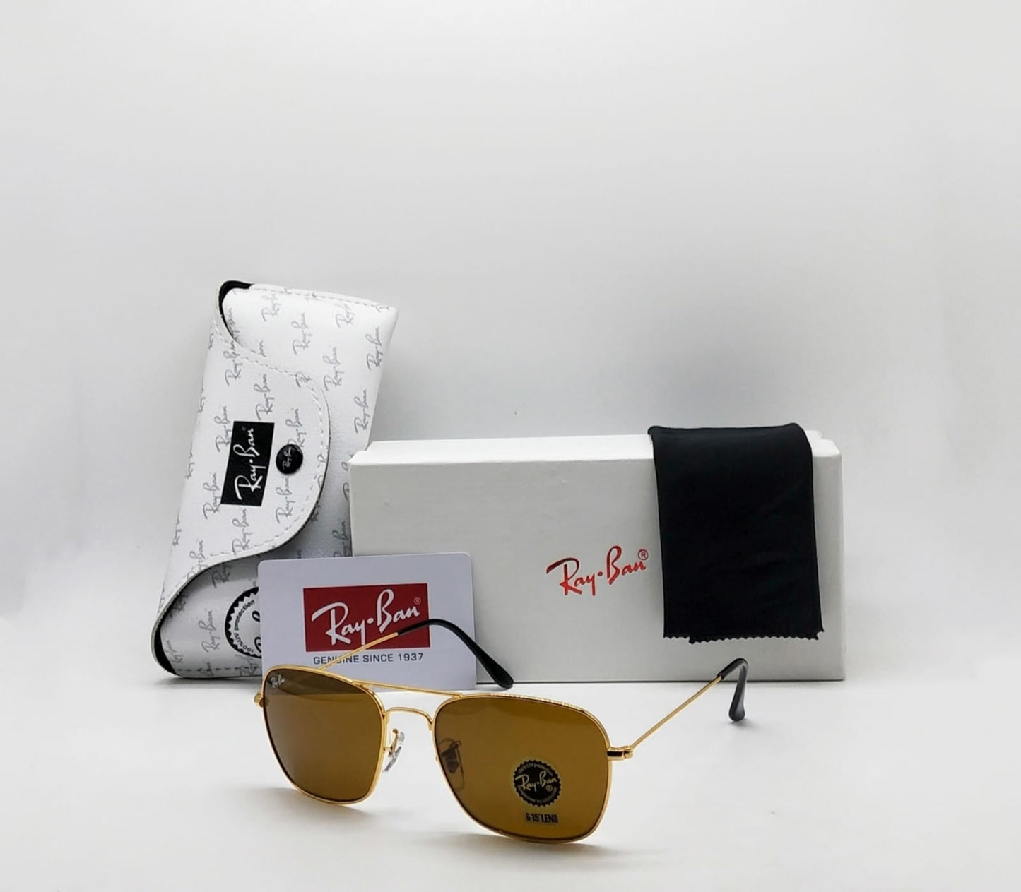 RAY-BAN New Fancy Men's Square Aviator Black Metal Frame Trendy Hot Favourite Wintage Sunglass For Unisex.