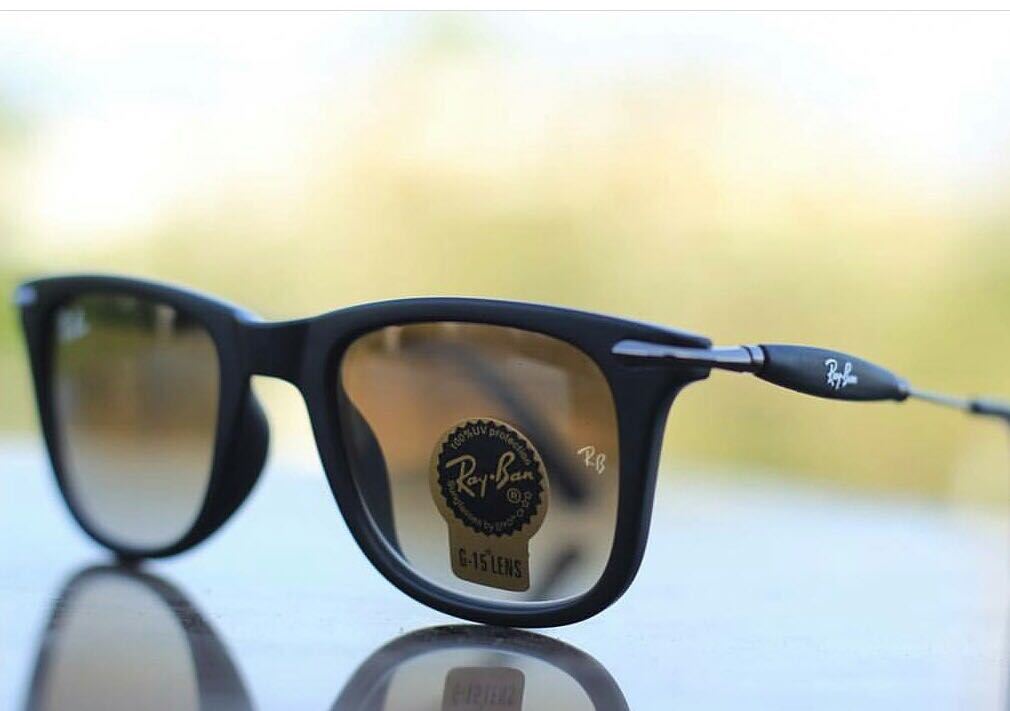 RAY-BAN New Modern Stylish Addition Shaded Blue Shade & Gold 2148 Square Sunglass For Unisex