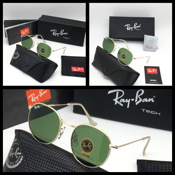 RAY-BAN Green & Gold ( 3447) New 26-mm Men's Sunglasses.