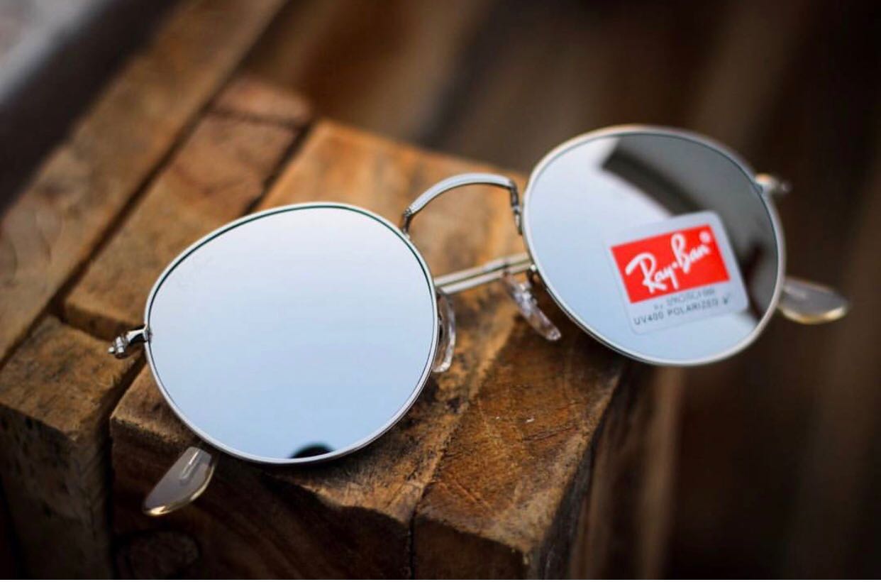 RAY-BAN New Stylish Attractive Silver & Silver 3447 Round Sunglass For Unisex