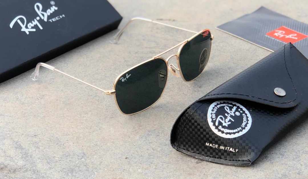RAY-BAN New Fancy Men's Square Aviator Black Metal Frame Trendy Hot Favourite Wintage Sunglass For Unisex.