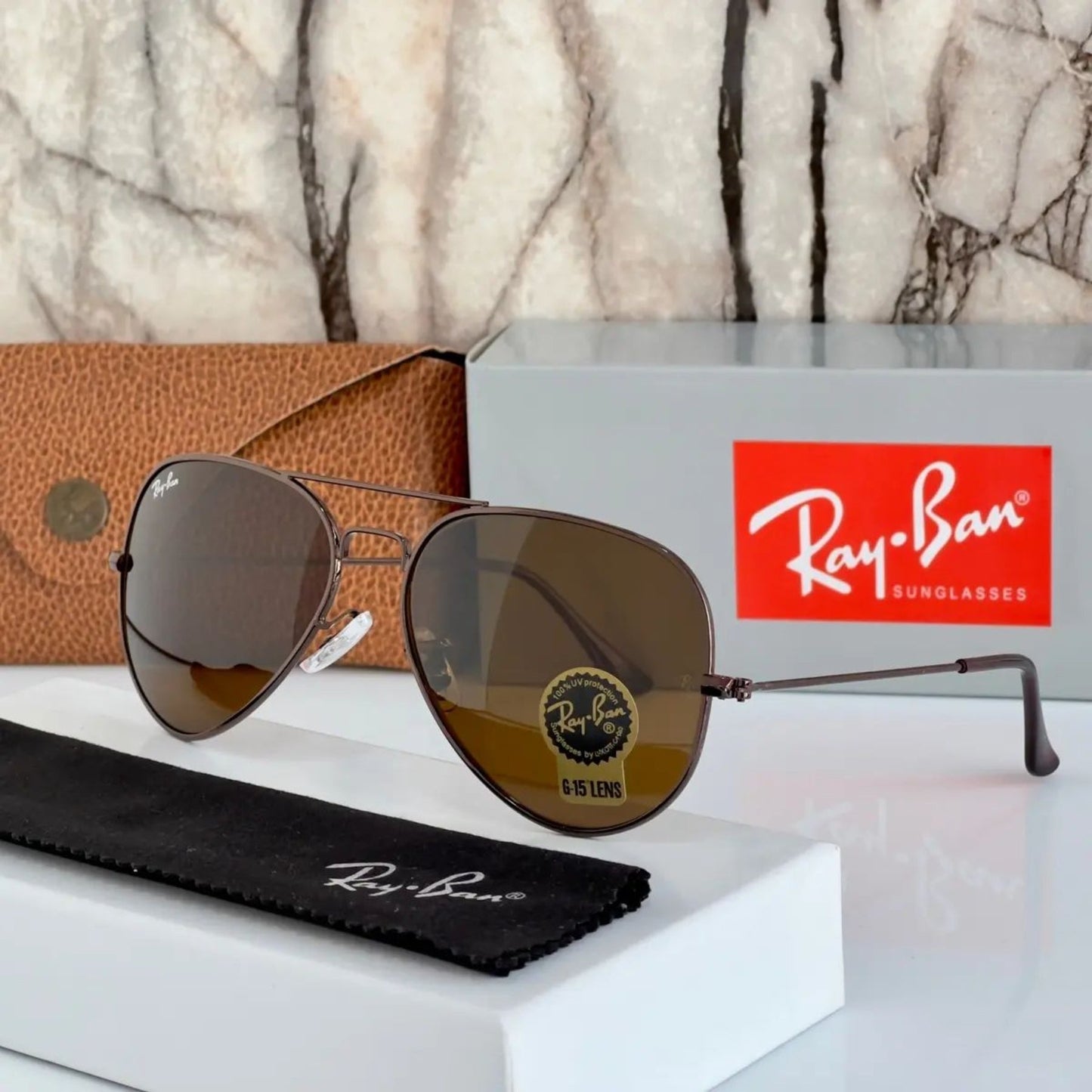 RAY-BAN New Fancy Men's Oval Aviator Metal Frame Trendy Hot Favourite Wintage Sunglass For Unisex.