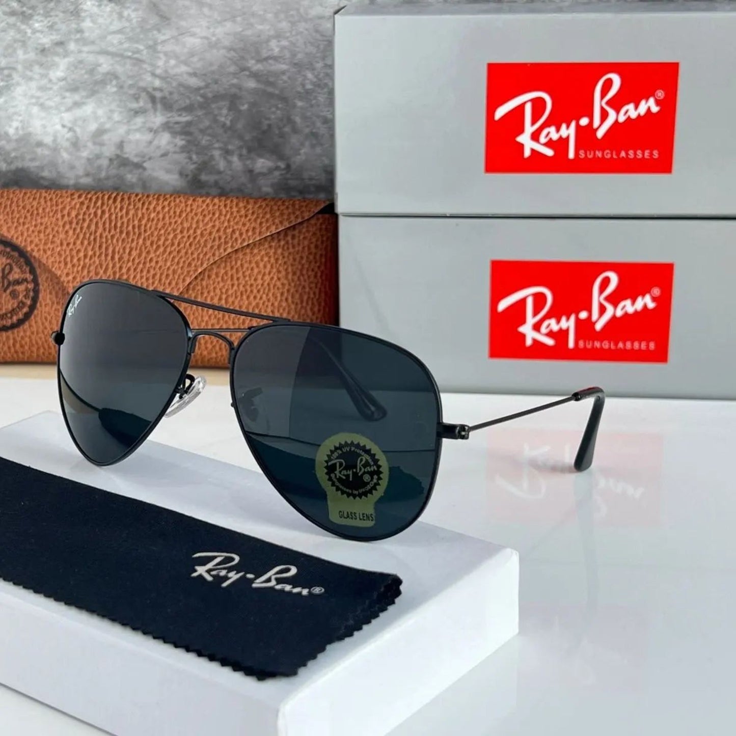RAY-BAN New Fancy Men's Oval Aviator Silver Metal Frame Trendy Hot Favourite Wintage Sunglass For Unisex.