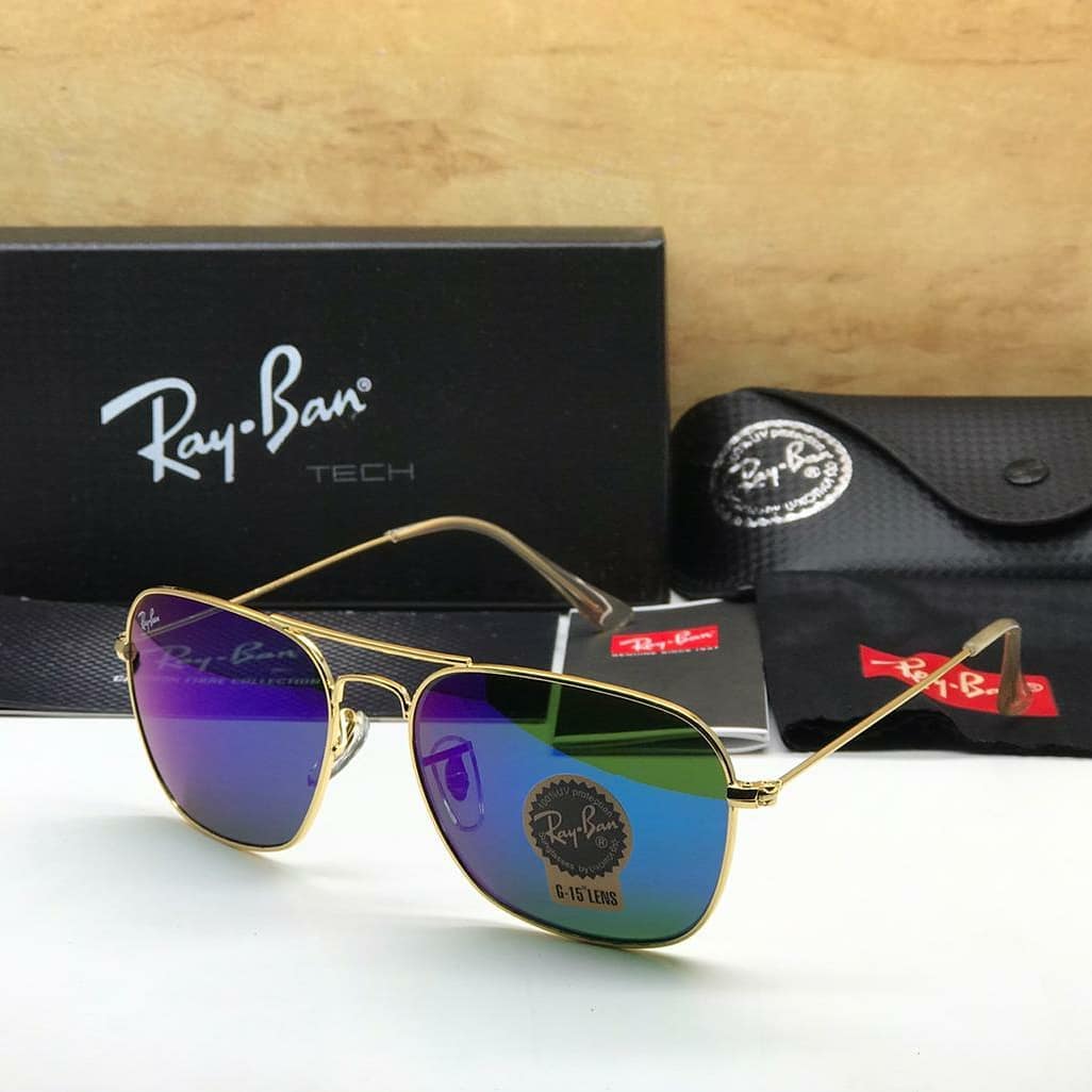 RAY-BAN New Fancy Men's Square Aviator Black Metal Frame Trendy Hot Favourite Wintage Sunglass For Unisex.