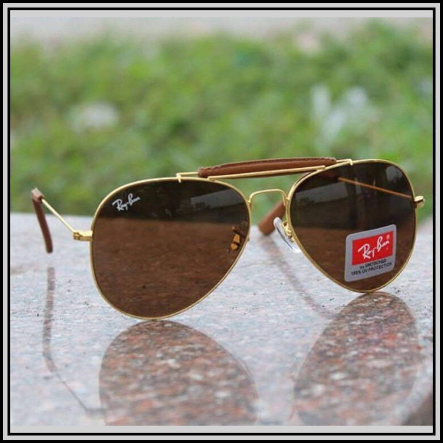 RAY-BAN Brown & Gold ( 3422 ) New 26-mm Men's Sunglasses.