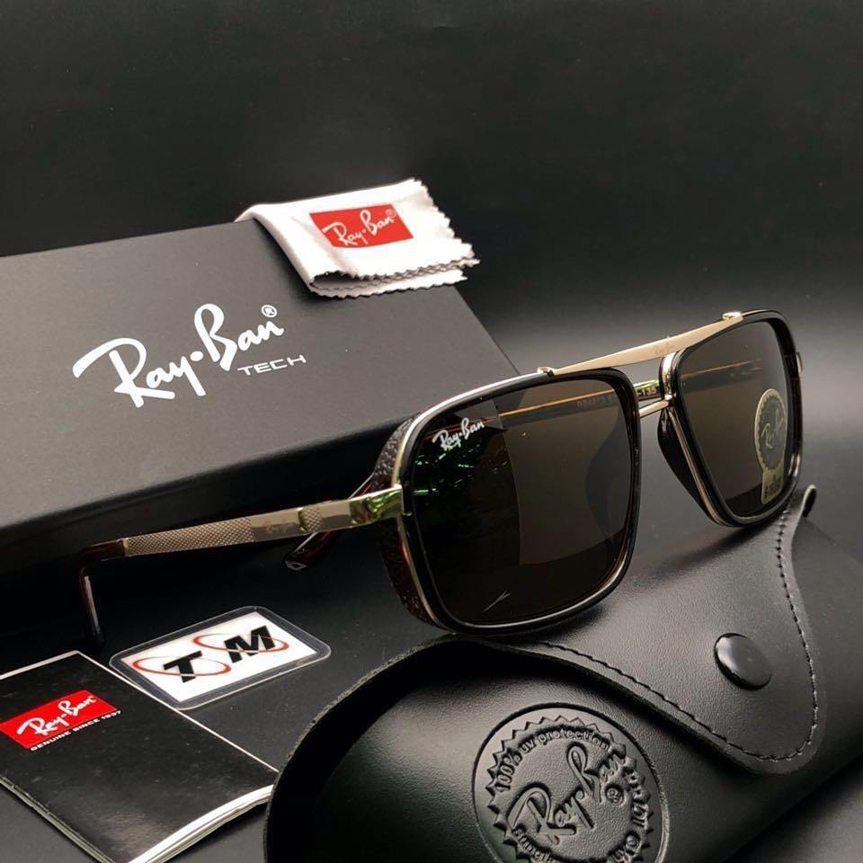 RAY-BAN New Modern Stylish Addition Shaded Green & Gold 4413 Oval Sunglass For Unisex